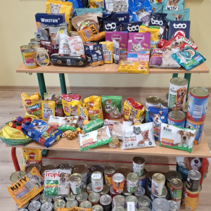 Zebrana karma dla zwierząt. Kliknięcie w zdjęcie spowoduje powiększenie do oryginalnego rozmiaru.